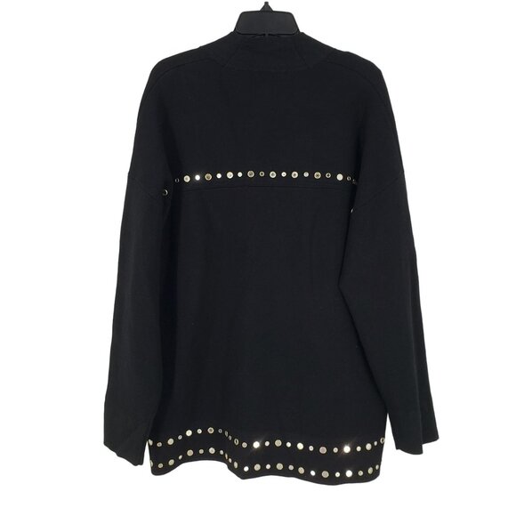 Sandro Paris Bamo Studded Sweater Black Gold Mirrored Embellished Oversized - Picture 4 of 15